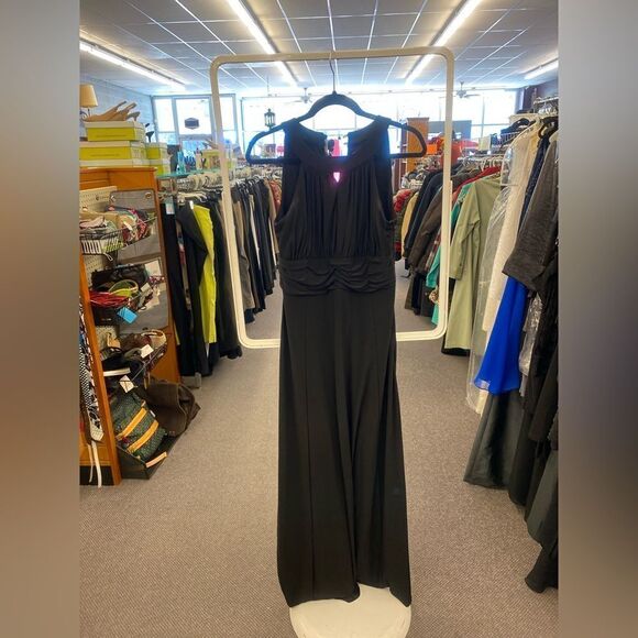 Nightway Ladies 6 Black Halter Top Long Evening Gown - Picture 1 of 6